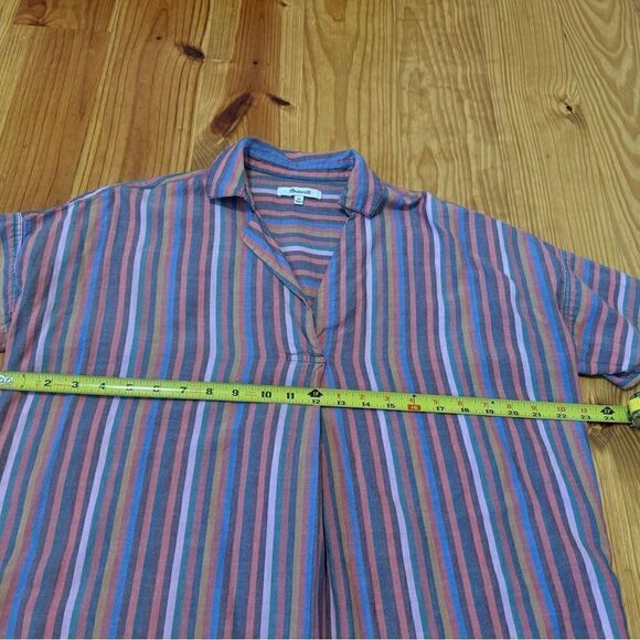 Madewell Courier Button-Back Shirt in Rainbow Stripe Size Women’s SIZE XS - Picture 7 of 11